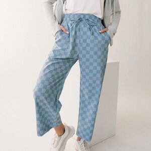 Albion fit wide leg checkered pants